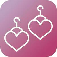 Heart Shaped Earrings Vector Icon