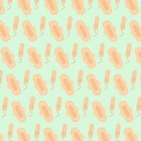 Pattern In Pastel Colors With Menstrual Pads And Tampons. Vector Illustration In Flat Style