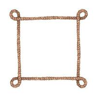 Square frame made of rope vector