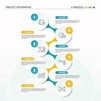 Infographic process design with icons and 6 options or steps. vector