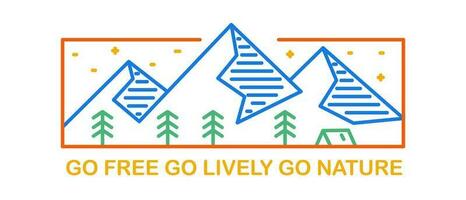 Go free go lively go nature design for badge, sticker, patch, t shirt design, etc vector
