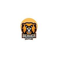 beaver angry logo gaming esport design mascot vector
