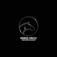horse with circle logo design elegant gradient color vector