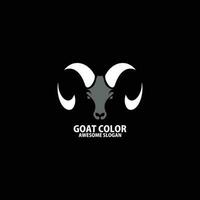 goat head color logo design vector