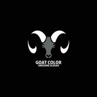 goat head color logo design vector