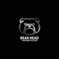 bear head logo design gradient line art vector
