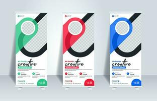 Creative corporate business marketing Roll up banner stand template design vector