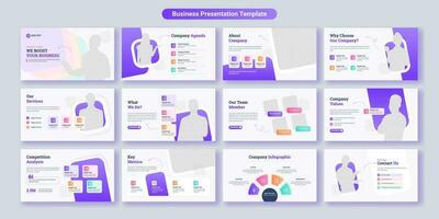 Creative business presentation slides template design. Use for modern presentation background, brochure design, website slider, landing page, annual report, company profile vector