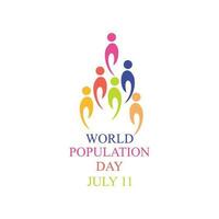 Vector illustration of World Population Day Concept, 11July. Overcrowded, overloaded, explosion of world population and starvation.