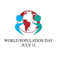 vector ilustración de mundo población día concepto, 11 de julio. superpoblado, sobrecargado, explosión de mundo población y inanición.