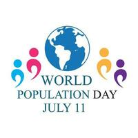 Vector illustration of World Population Day Concept, 11July. Overcrowded, overloaded, explosion of world population and starvation.