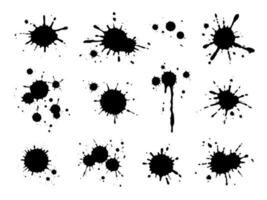 Set of paint splashes, black blots, spots. Decorative elements for your design. vector