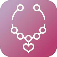 Heart Shaped Necklace Vector Icon