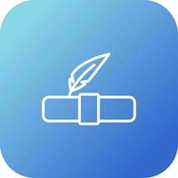 Quill pen with scroll Vector Icon