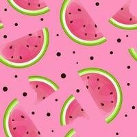 Juicy bright watermelon seamless pattern vector