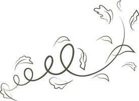 Outline drawing of a breath of wind and leaves.Wind blow  set in line style.Wave flowing illustration with hand drawn doodle cartoon style. vector