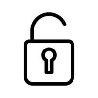 Open lock icon, stock vector illustration flat design style isolated on white background