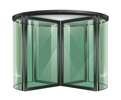 Revolving round door shopping center vector