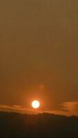 Timelapse of dramatic sunrise with orange sky in a sunny day. video