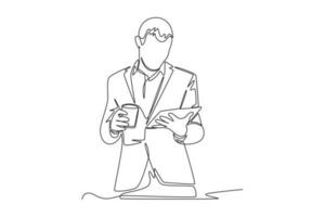 Single one line drawing concept of productivity boosting. Continuous line draw design graphic vector illustration.