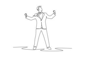Single one line drawing concept of productivity boosting. Continuous line draw design graphic vector illustration.