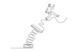 Single one line drawing concept of productivity boosting. Continuous line draw design graphic vector illustration.
