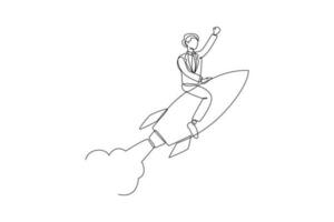 Single one line drawing concept of productivity boosting. Continuous line draw design graphic vector illustration.