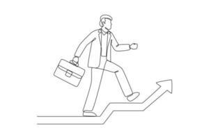 Single one line drawing concept of productivity boosting. Continuous line draw design graphic vector illustration.