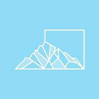 montaña logo, antártico iceberg logo diseño, naturaleza paisaje vector, producto marca ilustración icono vector