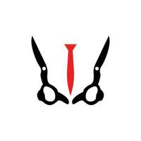 Scissors Logo, Cutting Tools Vector, Barbershop Razor Scissors Simple Design, Illustration Template Icon vector