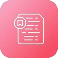 Document Insert Bookmark Vector Icon