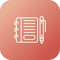 Notepad with pen vector icon