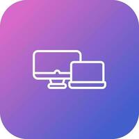 ordenador portátil con escritorio comput vector icono