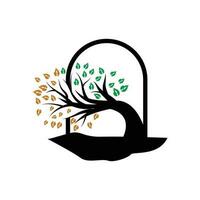 Tree Logo Design, Playground Vector, Education Tree Icon vector