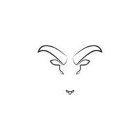 Goat head logo with minimalistic design. vector