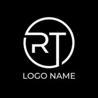 RT initial and circle logo design vector