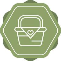 Romantic picnic basket Vector Icon