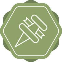 Thumbtack with ribbon Vector Icon