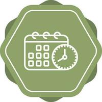 Calendar with clock Vector Icon