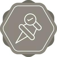 Pushpin with checkmark Vector Icon