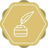 Quill pen with inkwell Vector Icon