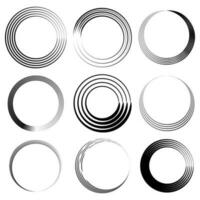 collection of abstract circle lines vector