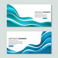 abstract blue waves banner template vector