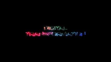 numérique transformation lueur coloré néon laser texte animation video