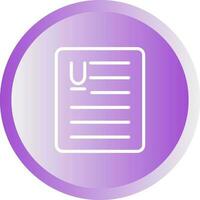 Document Underline Vector Icon