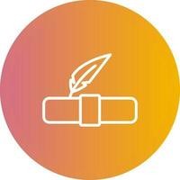 Quill pen with scroll Vector Icon