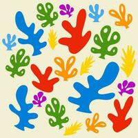 Abstract pattern background in Matisse inspired style vector