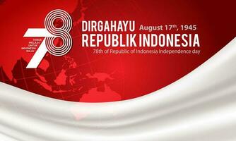 Indonesia independence day 17 august concept illustration.78 years Indonesia independence day vector