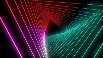 driehoek tunnel lus. naadloos 4k animatie. abstract beweging scherm video