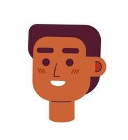 emocionado africano americano hombre semi plano vector personaje cabeza. editable dibujos animados avatar icono. cara emoción. vistoso Mancha ilustración para web gráfico diseño, animación